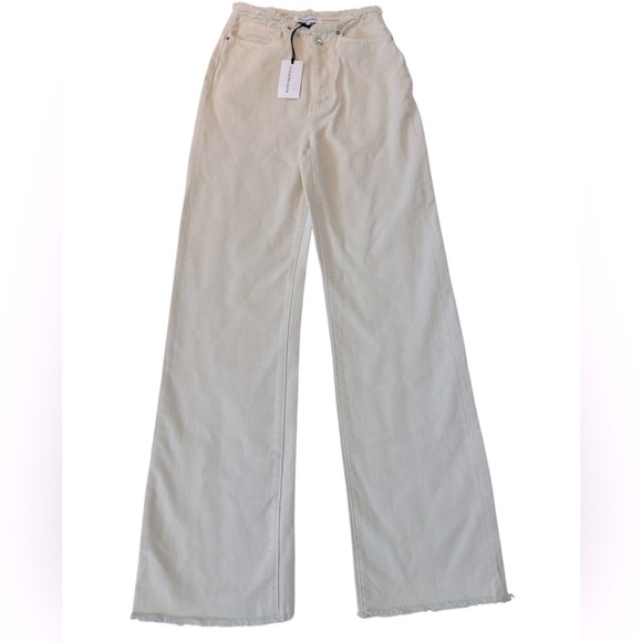 WeWoreWhat High Waist Frayed Straight Leg Jeans - Picture 5 of 14